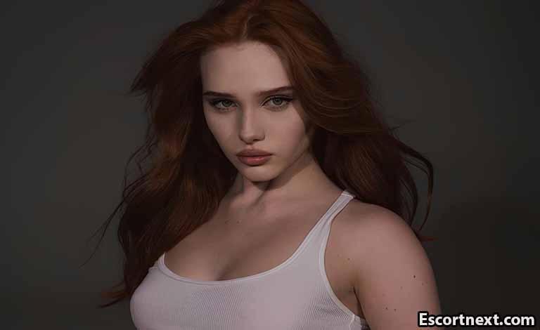 Discover The Positive Side Of Adult Nightly Content For Your Mind Young woman with long red hair wearing a white tank top, posing against a dark backdrop.